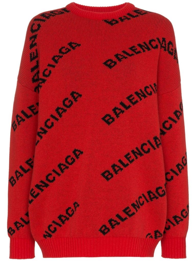 BALENCIAGA свитер с принтом логотипа