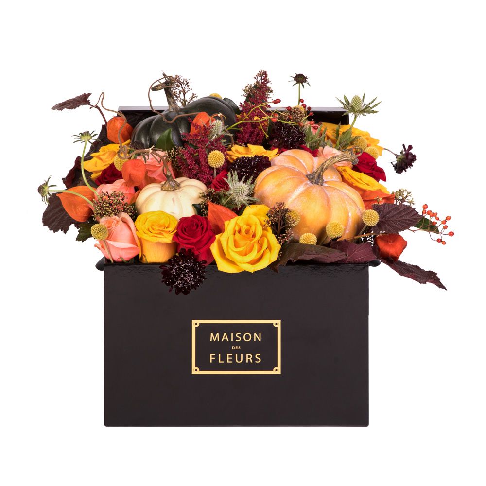 Maison des Fleurs, хэллоуин, цветы в коробке