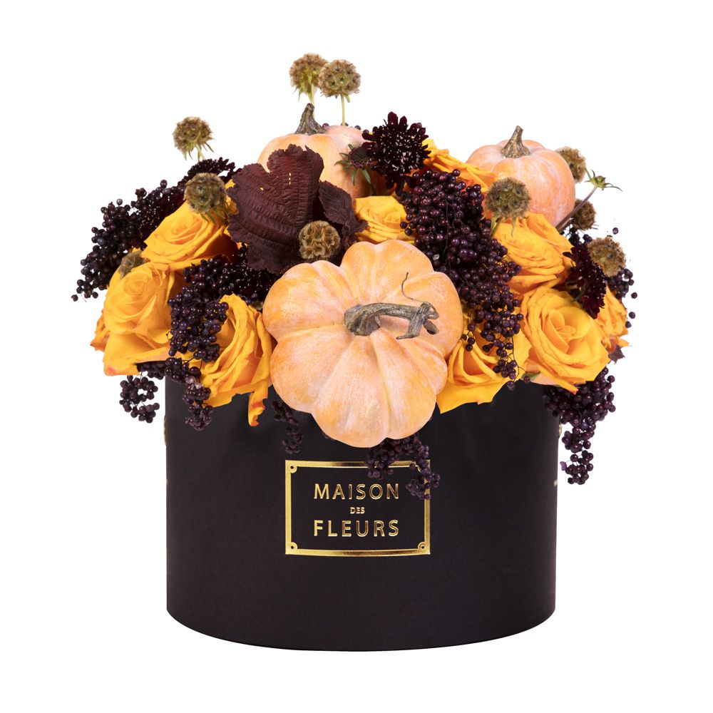 Maison des Fleurs, хэллоуин, цветы в коробке