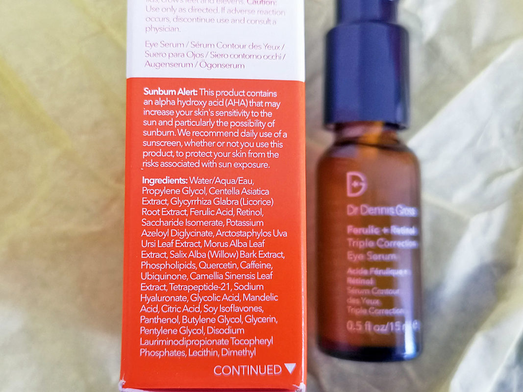 Dr Dennis Gross Ferulic + Retinol Triple Correction Eye Serum - мой отзыв