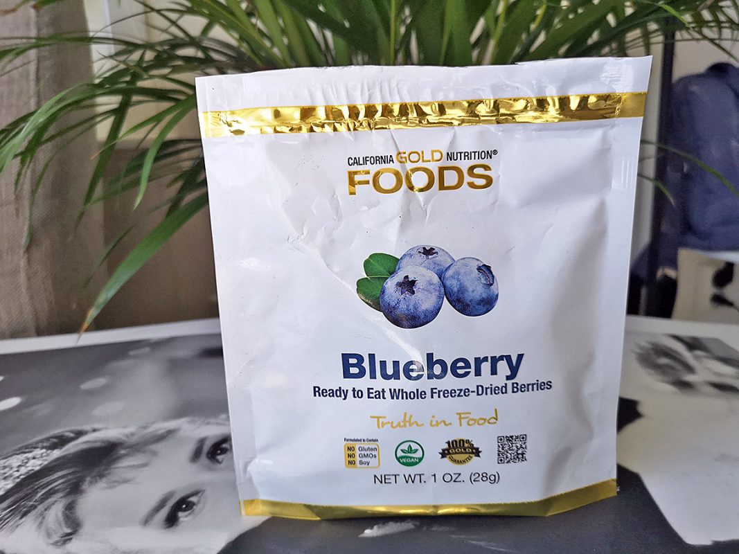 California Gold Nutrition, Freeze-Dried Blueberry, Ready to Eat Whole Freeze-Dried Berries, 1 oz (28 g)