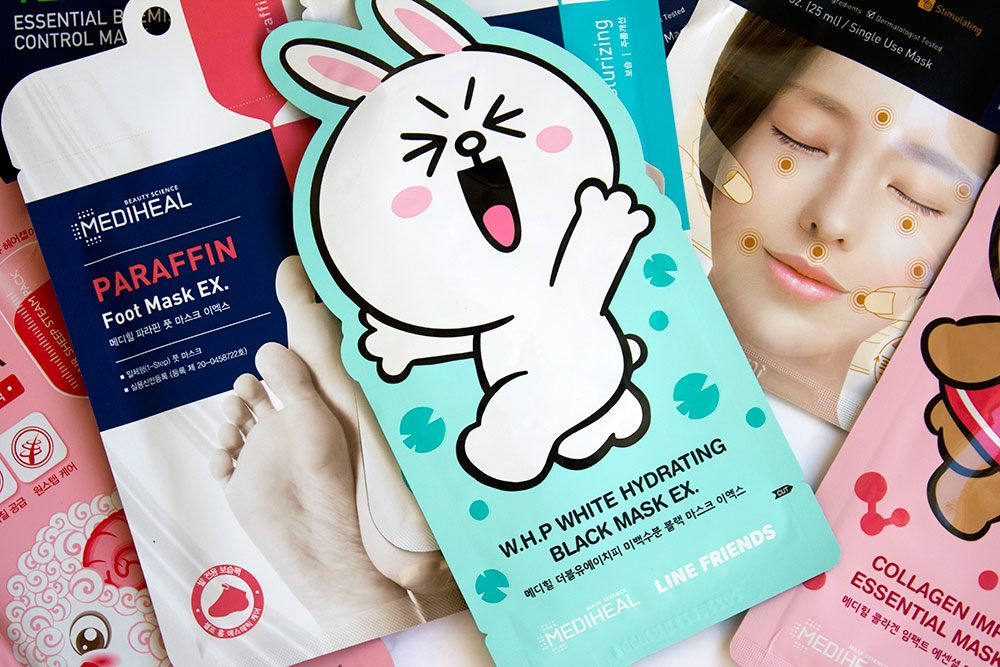 Mediheal Line Friends W.H.P White Hydrating Black Beauty Mask EX - набор iHerb x Mediheal Sheet Beauty Mask Essentials
